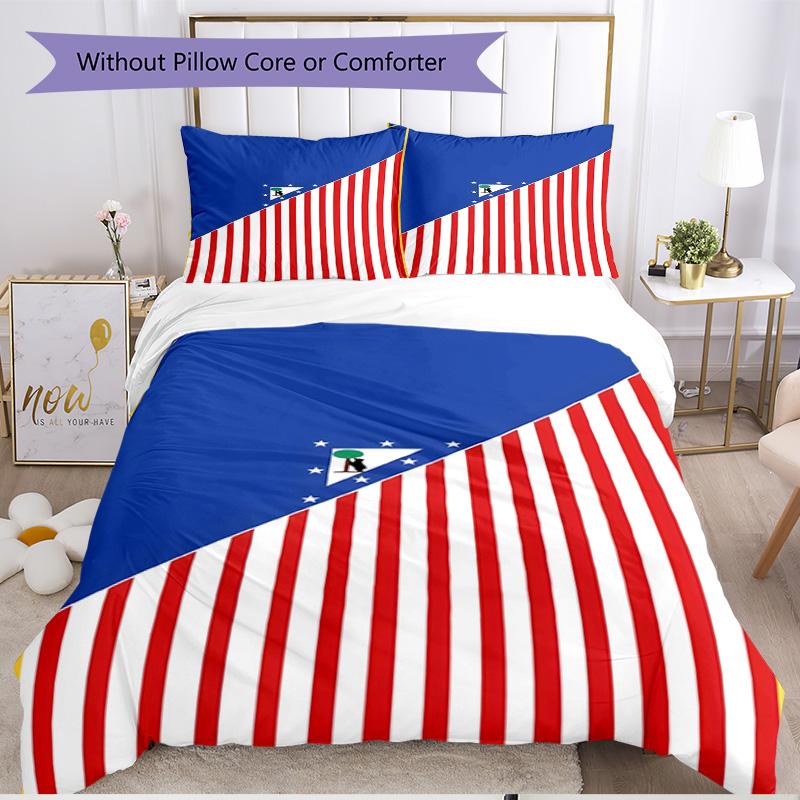 3pcs Duvet Cover Set (1*Duvet Cover + 2*Pillowcase, Without Core), football club Print Soft All‑Season Bedding Set, Home Bedroom Decor Gift