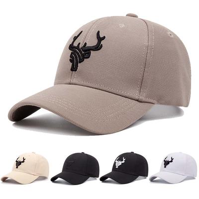 High Quality Unisex Animal Antlers Embroidery Baseball Net Caps Spring and Summer Outdoor Adjustable Casual Hats Sunscreen Hat
