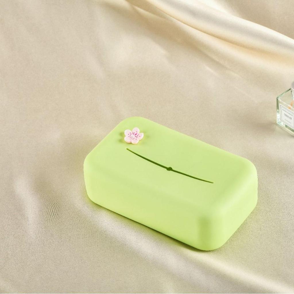 Cream Style Soft Silicone Tissue Box for Living Room Coffee Table
