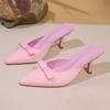 Bow Baotou High Heels Spring and Summer New Sexy Pointed Toe Shallow Mouth Stiletto Heel Non-slip Wear-resistant Half-drag