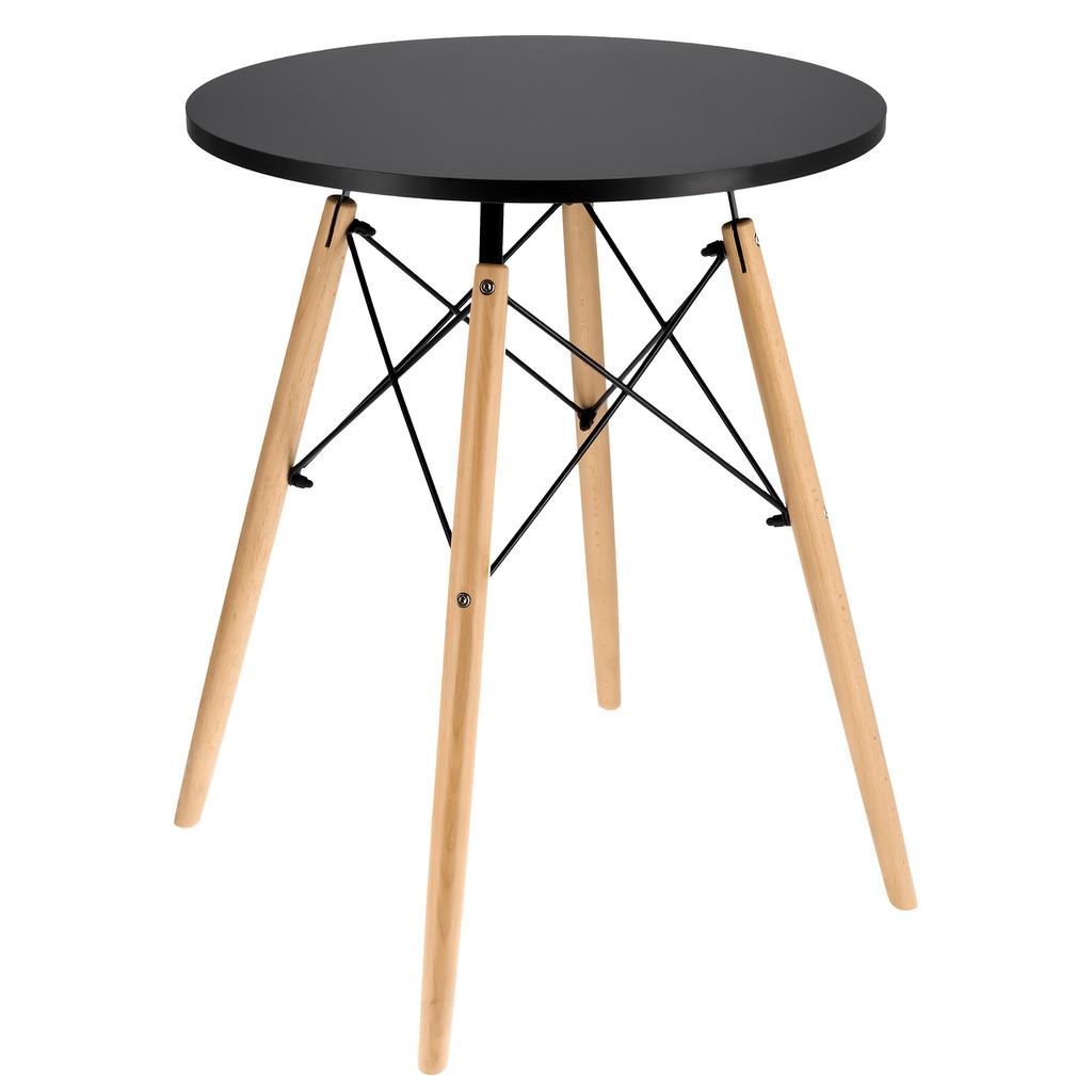 Modern Scandinavian Black Round Table For Living Room Dining Room Kitchen