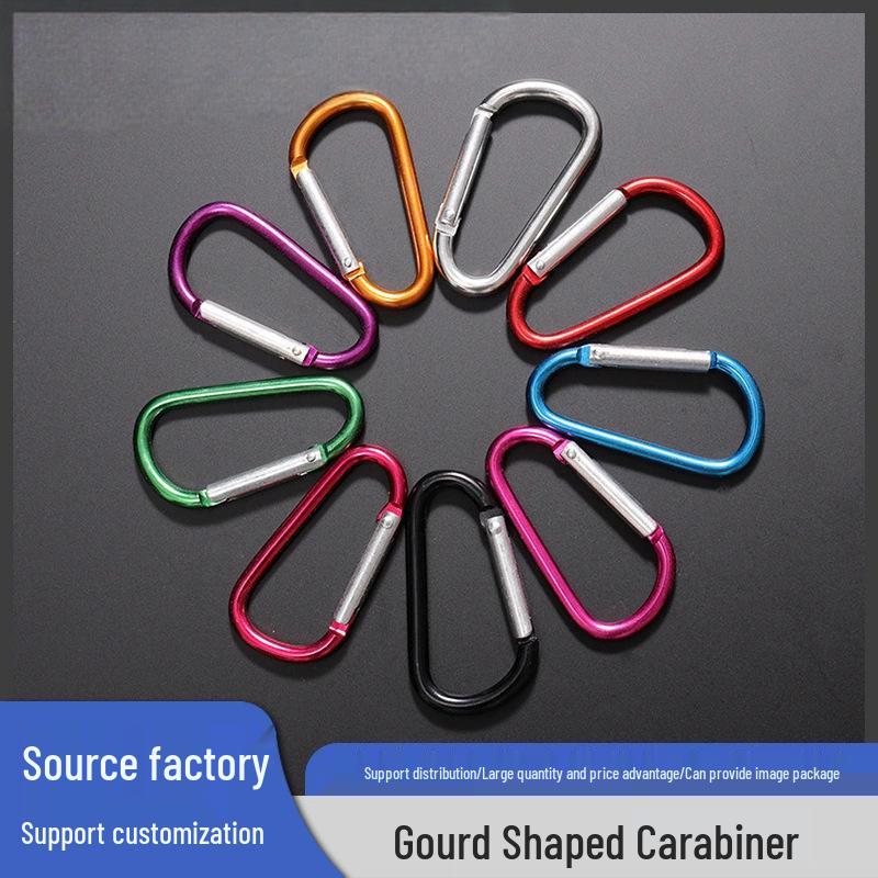 D-Shaped Aviation Aluminum Carabiner for Outdoor Climbing and Water Bottles