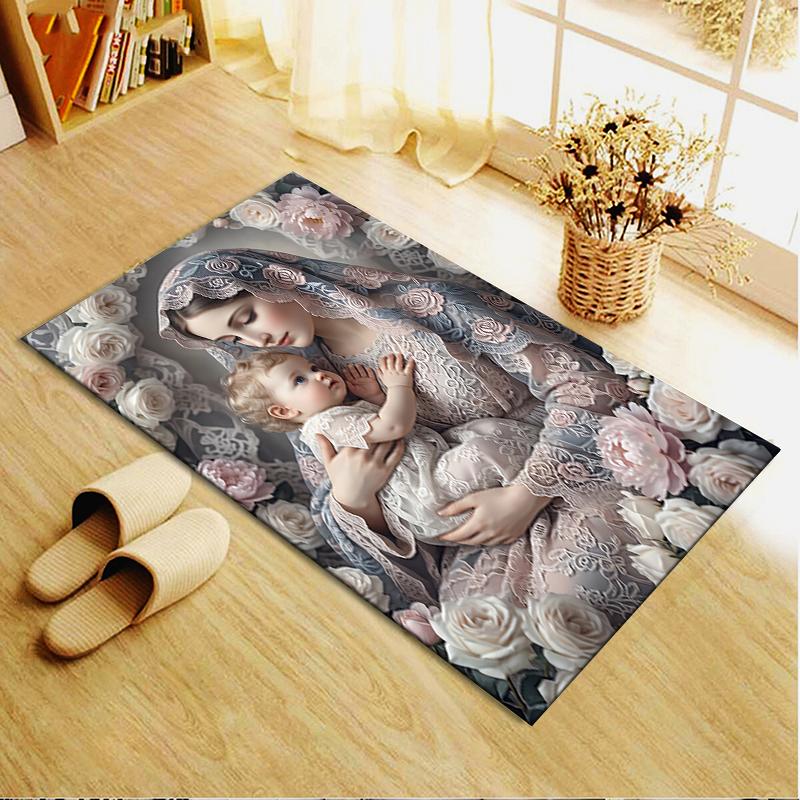 2025 New Virgin Mary Carpet Rug for Living Room Bedroom Home Sofa Decoration,Kids Play Non-slip Floor Mat
