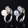 New Huabi jewelry of kangaroo temperament light luxury pearl ring