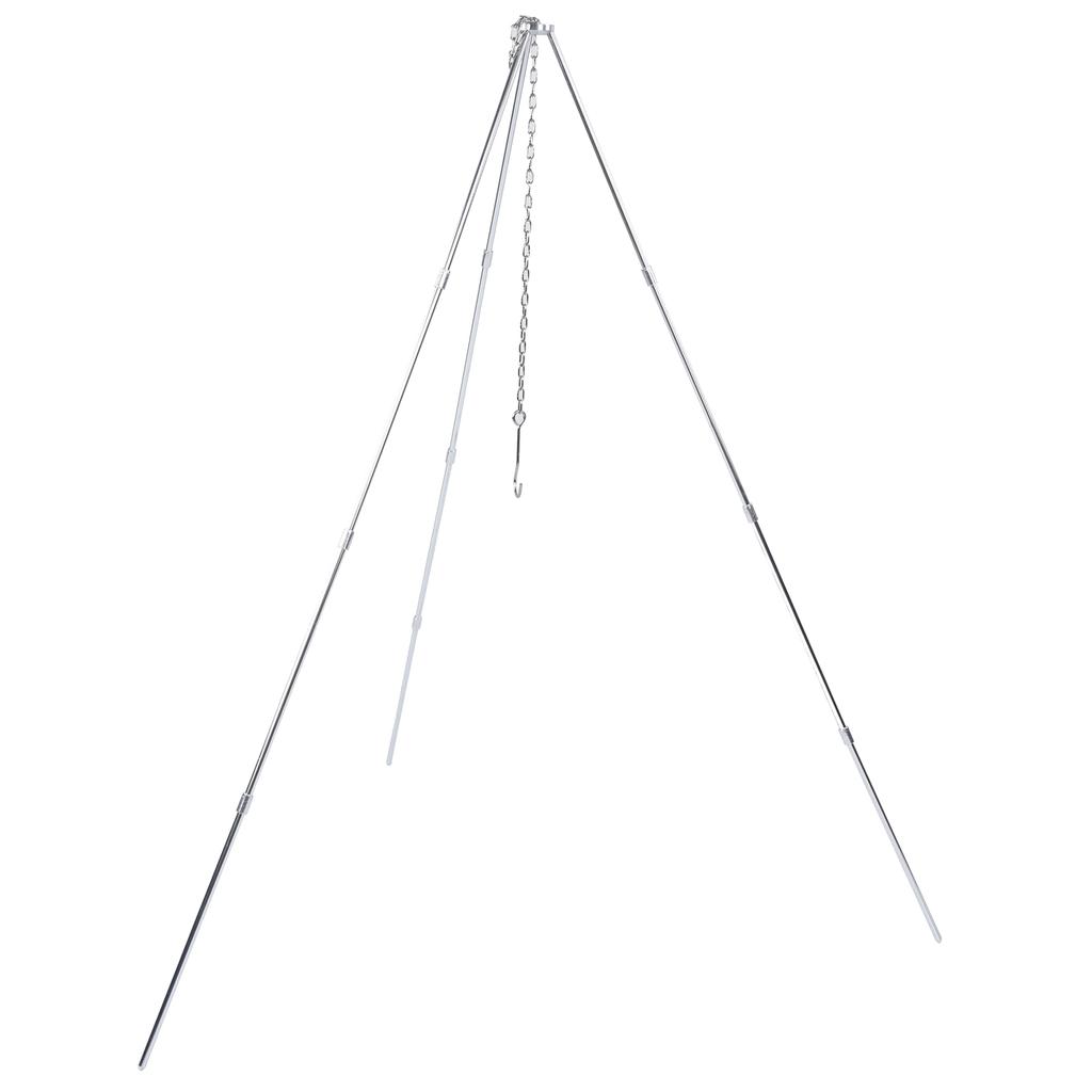 4 Section Campfire Tripod Portable Aluminum Alloy Hanging Pot Tripod for Outdoor