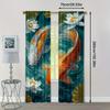 2pcs   African wild animal curtains. 29.53in×65.35in   41.34in×90.55in   51.18in×82.68in Green pond_ lotus goldfish pattern   100% P