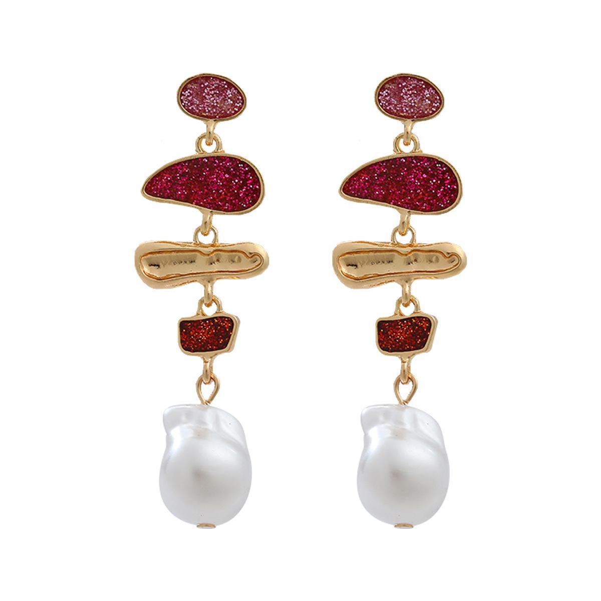 

Серьги с имитацией жемчуга в богемном стиле для женщин розы красного