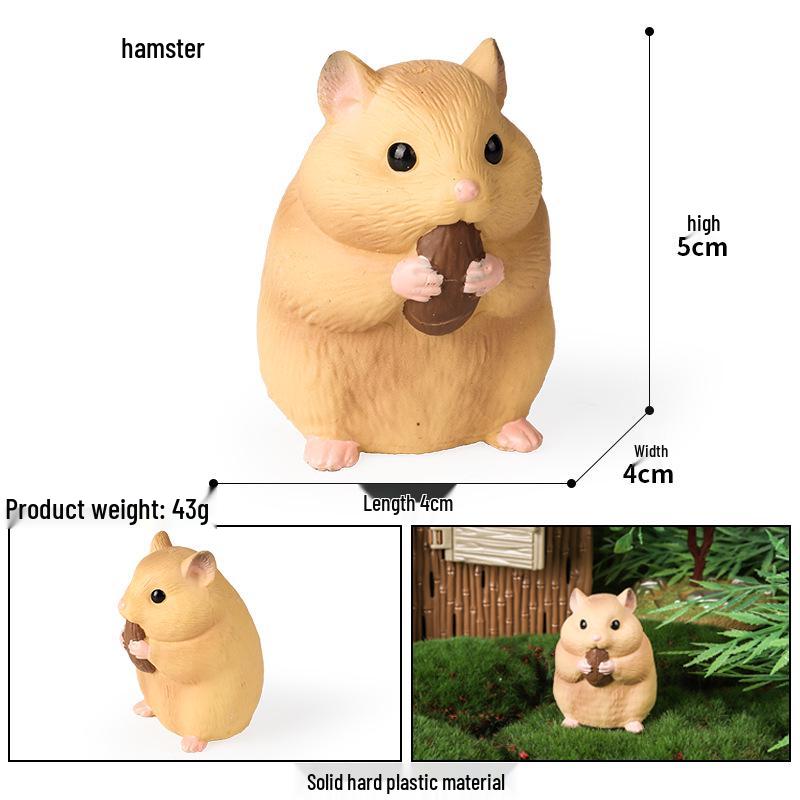 Solid Cute Animal Models: Squirrel, Shiba Inu, Teddy, Hamster, Panda, Flying Squirrel Car/Desktop Ornaments