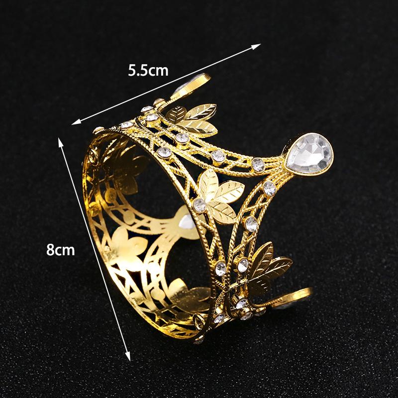 Birthday cake crown children's round leaf tiara crown alloy bridal tiara