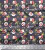 Soimoi Japan Crepe Satin Fabric Dot,Parrot & PineJuice Summer Designs Fabric Prints By Metre 42 Inch