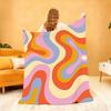 Fashion design colorful wave pattern wavy Blanket Soft Throw Blanket for Home Bedroom Bed Sofa Picnic Travel Office Blanket Gift