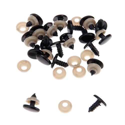 

40pcs/20pc Plastic Safety Eyes Nose + Washers Oval Kid Puppet Doll Teddy Bear Plush Animal Black DIY Handmade Sewing Accessories