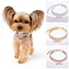 Pet Collar with Diamonds Adjustable Crystal Diamond Elastic Bone Pendant Wedding Cat Small Dog Puppy Necklace Jewelry for Yorkie
