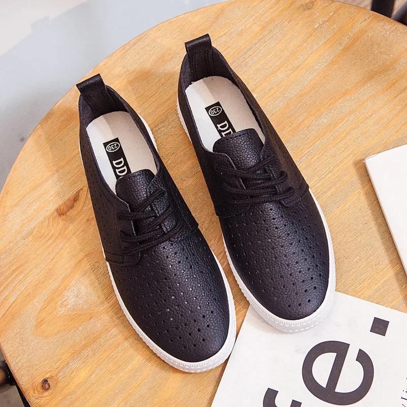 Women's Flat Shoes 2025 Summer White Shoes Female Wild Breathable Casual Sneakers Shoes Students Hollow Vulcanized Shoes