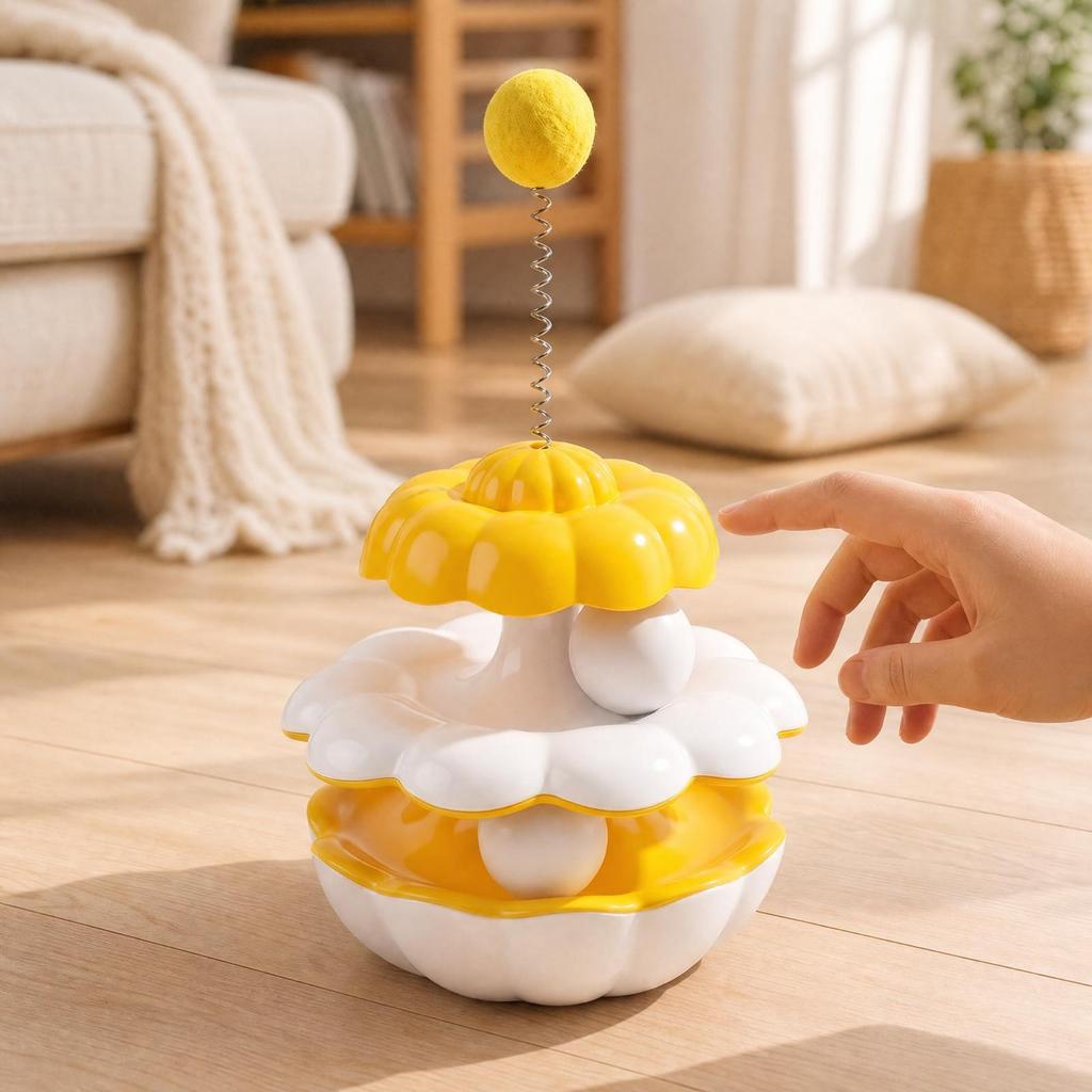 Interactive Cat Toy Flower-Shaped Tumbler Enrichment