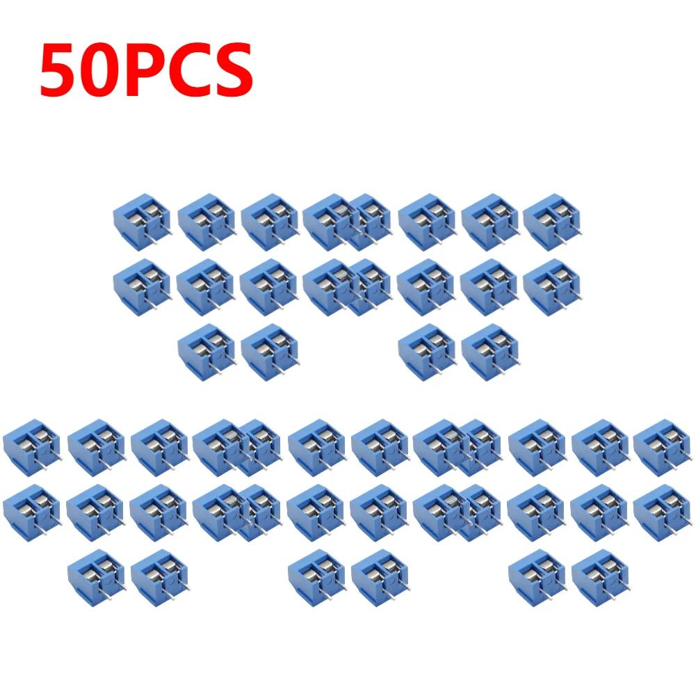 10-50Pcs PCB Mount Screw Terminal Block Connector Straight Pin 2P 3P KF301 Spliced Screw Terminals Block Connector for Arduino