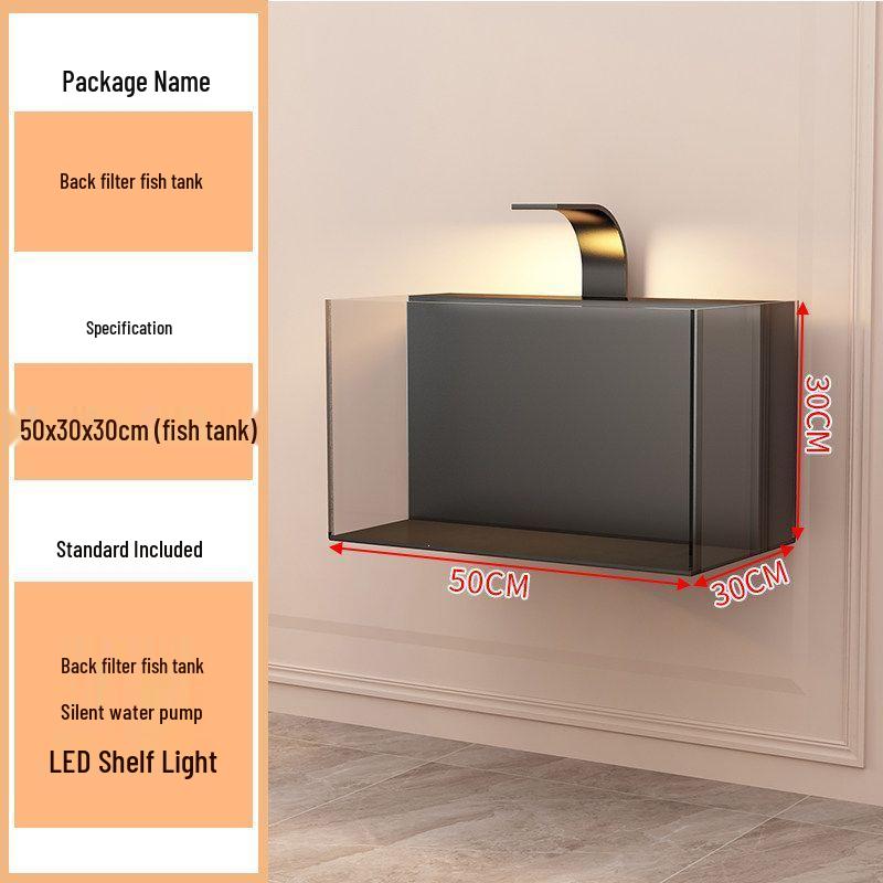 Ultra-Clear Glass Fish Tank with Integrated Stand and No-Change Water System