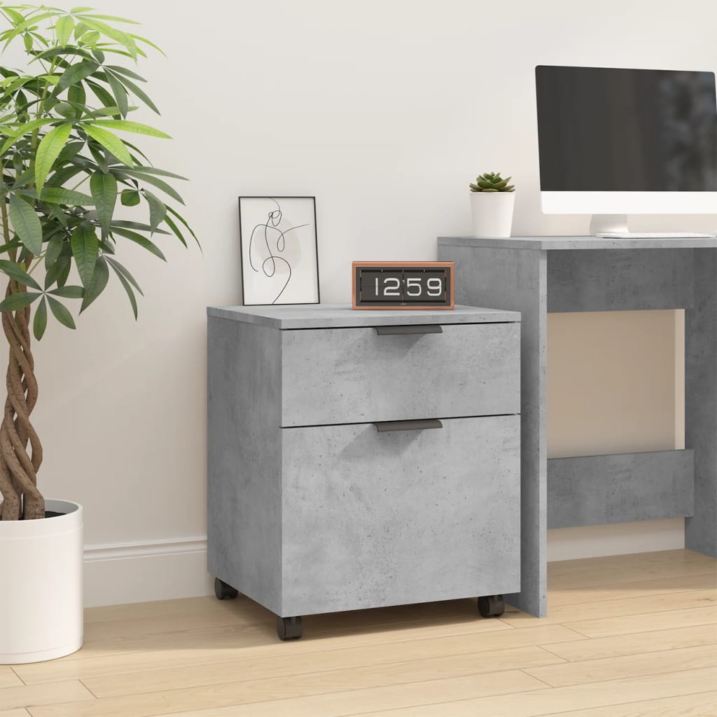 Mobiler Aktenschrank Mit Rollen Und Schubladen, Geeignet Für Flur, Wohnzimmer Und Arbeitszimmer, Schwarz 45x38x54 Cm