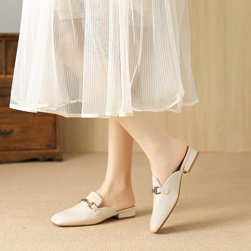 Huiliya bag head half slippers women's summer wear spring 2025 new lazy Muller single shoes half tray X980-1