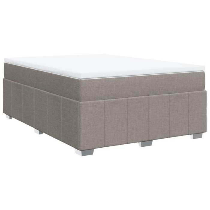 VidaXL Slat Bed Base with Mattress Taupe 140x200 Cm Fabric 3285481