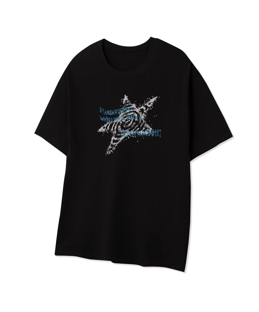 STANDARDERROR 87-Stan332 Galaxy Glitch Star Crack Solid Short Sleeve T-Shirt (2 Colors)