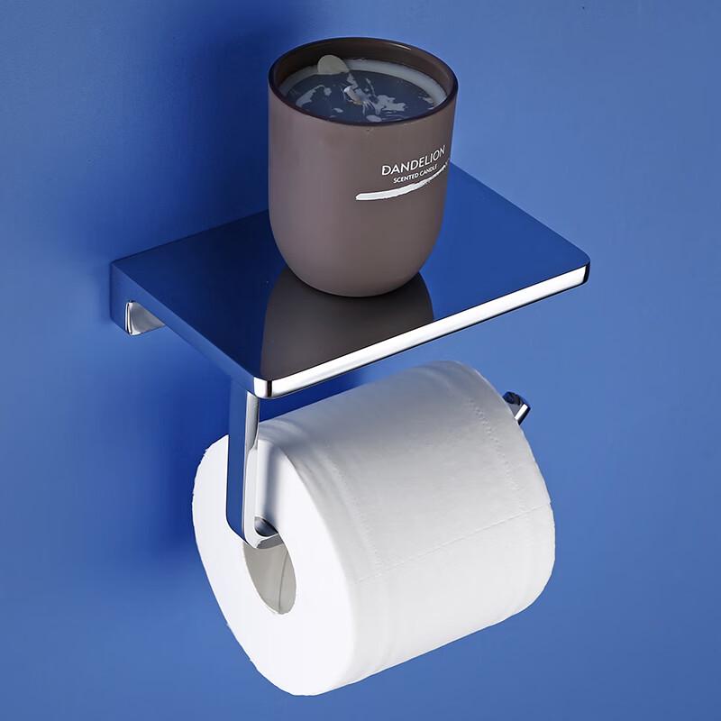 Wall-Mounted Toilet Paper Holder with Phone Shelf