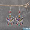 Vintage Ethno Strass Quaste Wassertropfen Ohrringe für Damen Boho Hohl Geometrisch Hängende Ohrringe Pendientes Mujer Brincos