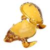 Tortoise Figurine Electroplated Turtle Jewelry Trinket Storage Box Ornament with Rhinestones