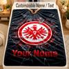 Flannel BlanketEintracht Frankfurt Custom Name Text Personalized Soft Warm Throw Blanket Home Decor Gift