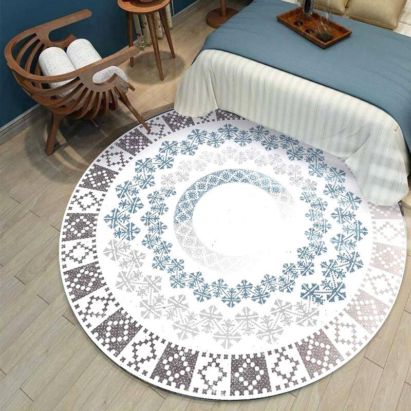Ethnic Style Circular Living Room Carpet Nordic Bedroom Bedside Mat Dressing Table Computer Chair Floor Mat