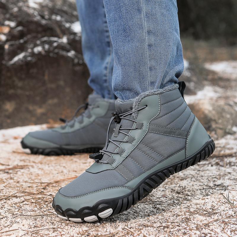 Plush Warm Snow Boots for Men Women High-top Winter Hiking Shoes Non-slip Elastic Casual Sneakers