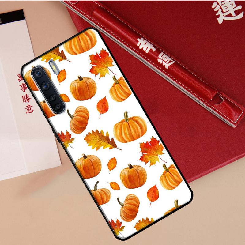 Autumn Leaves Pumpkin Halloween Case For Oppo A78 A38 A80 A60 A40 A18 A98 A58 A96 A76 A16 A94 A74 A54 A15 A17 A57 A77 A5 Pro