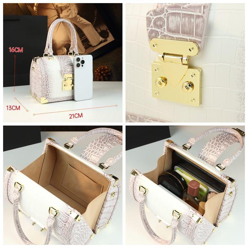 Foreign Style Crocodile Pattern Doctor Bag Temperament Portable Messenger Bag Exquisite Leather Women'S Bag High-End Trendy