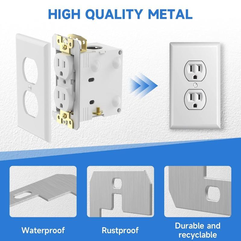 10PCS Socket Wall Platess Gasket Wall Platess Electrical Socket and Electrical Box Repair, Fix Loose Socket and Electrical Box