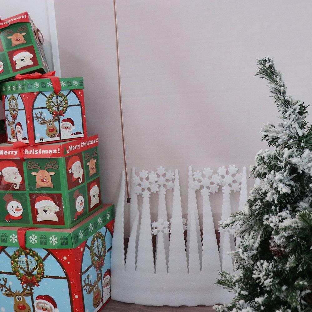 2pcs/bag Home Decor Festival Ice Strip White Snowflake Christmas Party Decoration Window Ornament