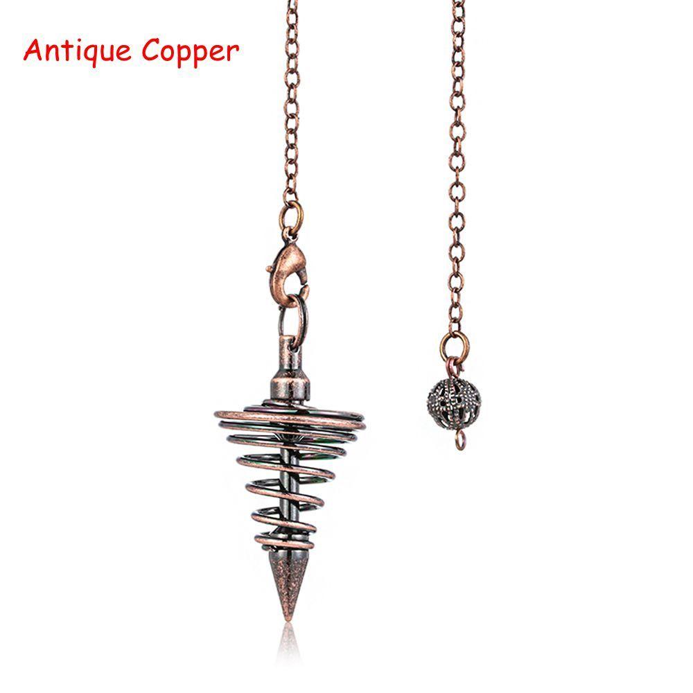 Metal Pendulum for Dowsing Divination Pendulos Spiral Small Cone Gold Color Copper Radiesthesia Pendulums Healing Pendule 2025