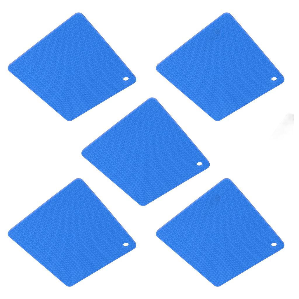 5 Stück Silikon Topflappen Matte Hitzebeständig Rutschfest Quadrat Waben Untersetzer Matte Hitzepads für