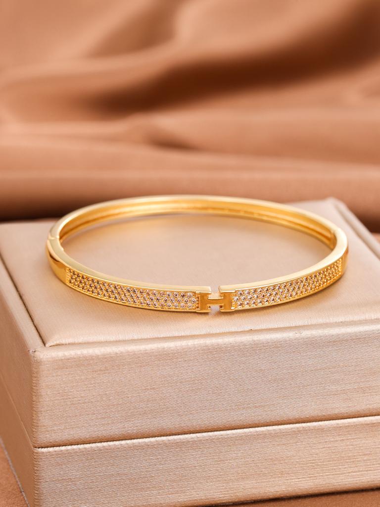 New letter i elegant half circle diamond-encrusted women's bracelet bracelet jewelry holiday gift