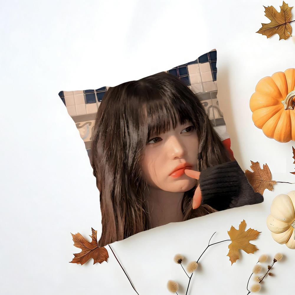 Idol Lovely J-Jang Won-Young Cushion Cover Washable Linen Pillowcase Soft For Daily Sofa Bed Home Room Decor