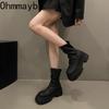 Autumn Winter Slim Women Ankle Boots Female Platform Thick Bottom Short Booties  De Mujer