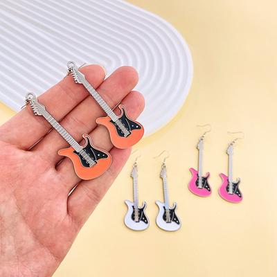 Boucles d'oreilles pendantes classiques vintage guitare Personnalité Boucles d'oreilles mode personnalisées Femmes