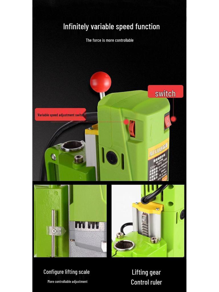 Compact 220V Multifunctional Precision Bench Drill & Milling Machine for Woodworking with Speed Control