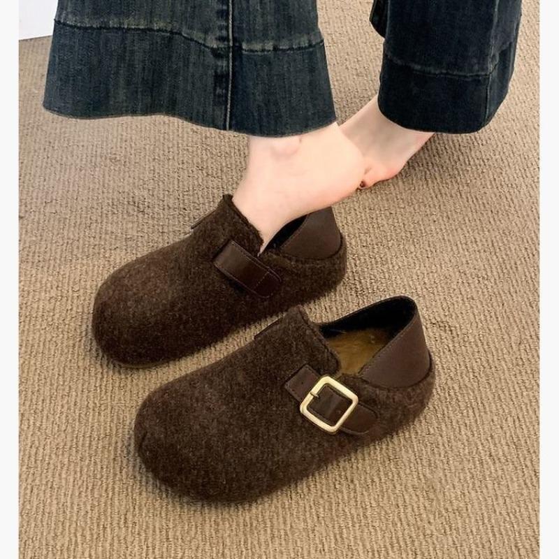 Women's Autumn and Winter New Thick-soled Versatile Shoes, Fleece Warm Shoes and Cotton Shoes