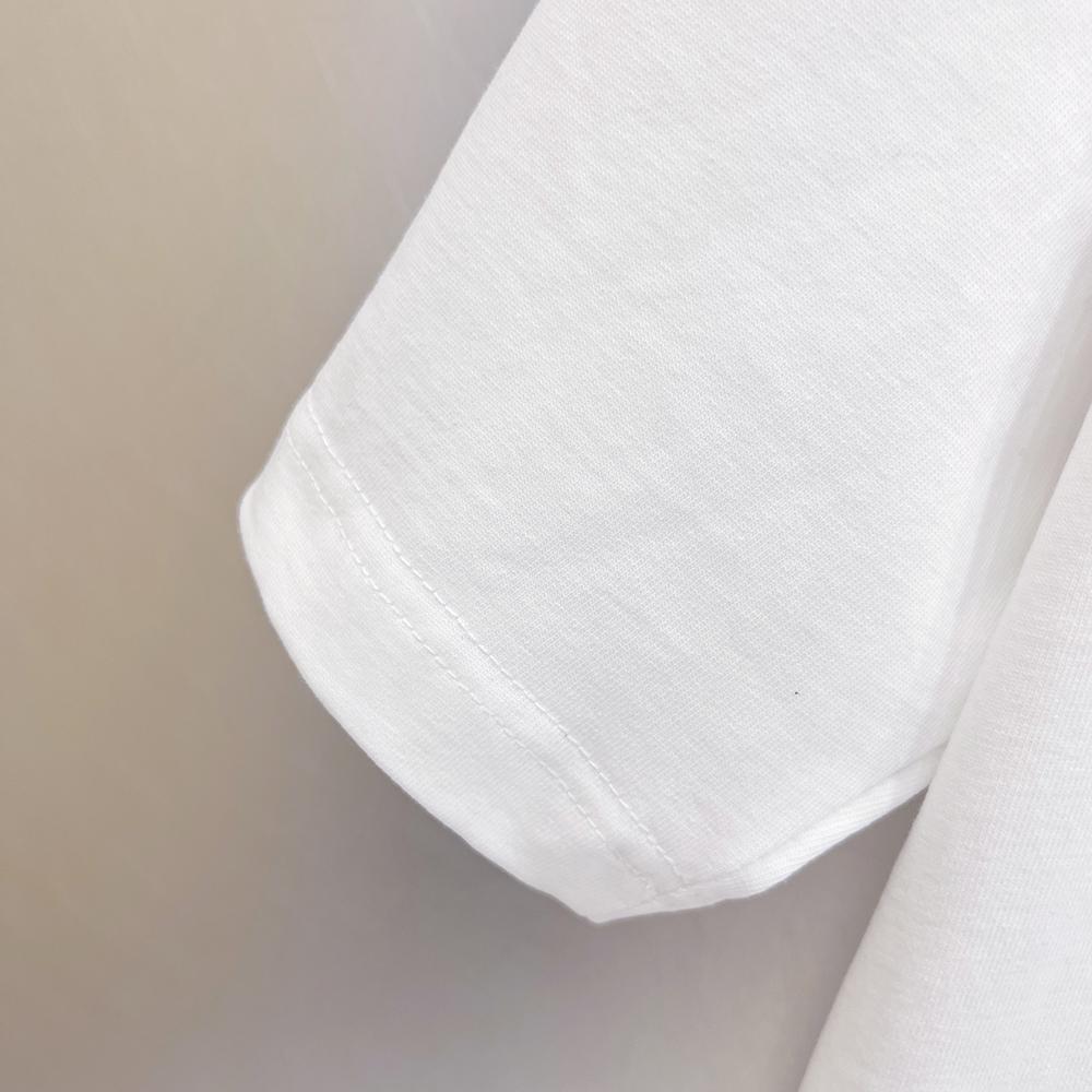 9296 Off-White Summer Men's and Women's Pure Cotton Print Oversized T-shirt Street Wear