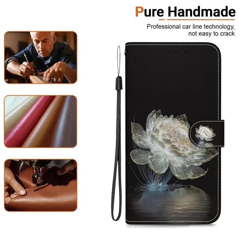 Etui PU X7A Do Honor X7a Etui Portfelowe Do Huawei Honor X 7a x7 Malowane Etui Honor X6a X6 X5 Plus Skórzane Pokrowce Książkowe Coque Muszle