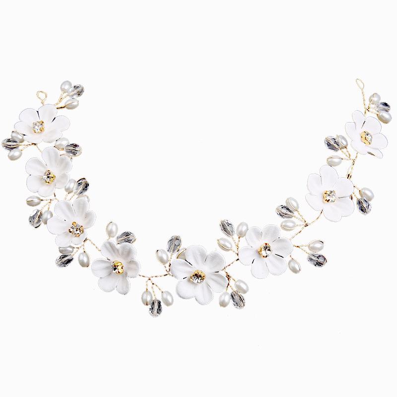 Super fairy headband flower wreath jewelry headband pearl bride crown sweet knot wedding dress headgear