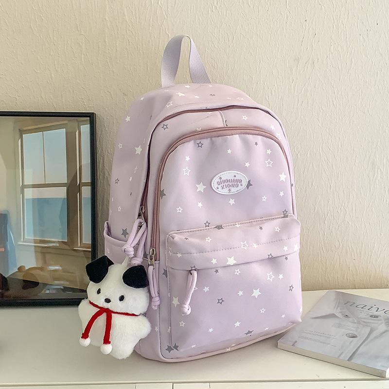 Schoolbag Japanese Star Printed Backpack Ins Style High Value Versatile Large Capacity Student Schoolbag Simple Casual Backpack
