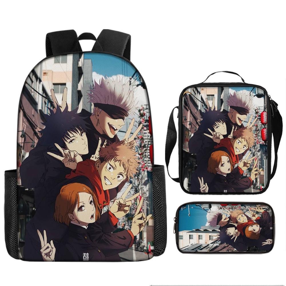 Spell Return Battle School Bag Elementary School Student Animation Backpack Large Capacity Three-piece Set
