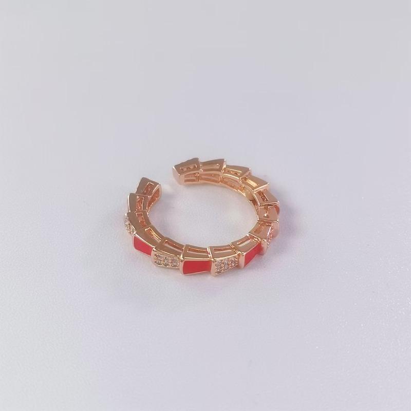 Electroplated Full Diamond Snake Bone Ring - Women's Chic White Mother-of-pearl Snake-shaped Open Ring