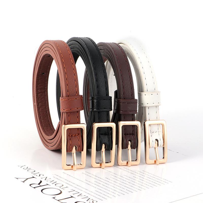 Minimalist Pu Leather Womens Thin Belt With Pin Buckle For Office And Casual Wear